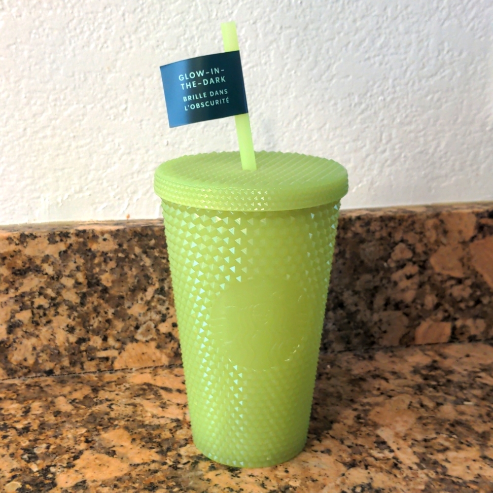 NWT Starbucks glow in the dark 16oz cup w/straw